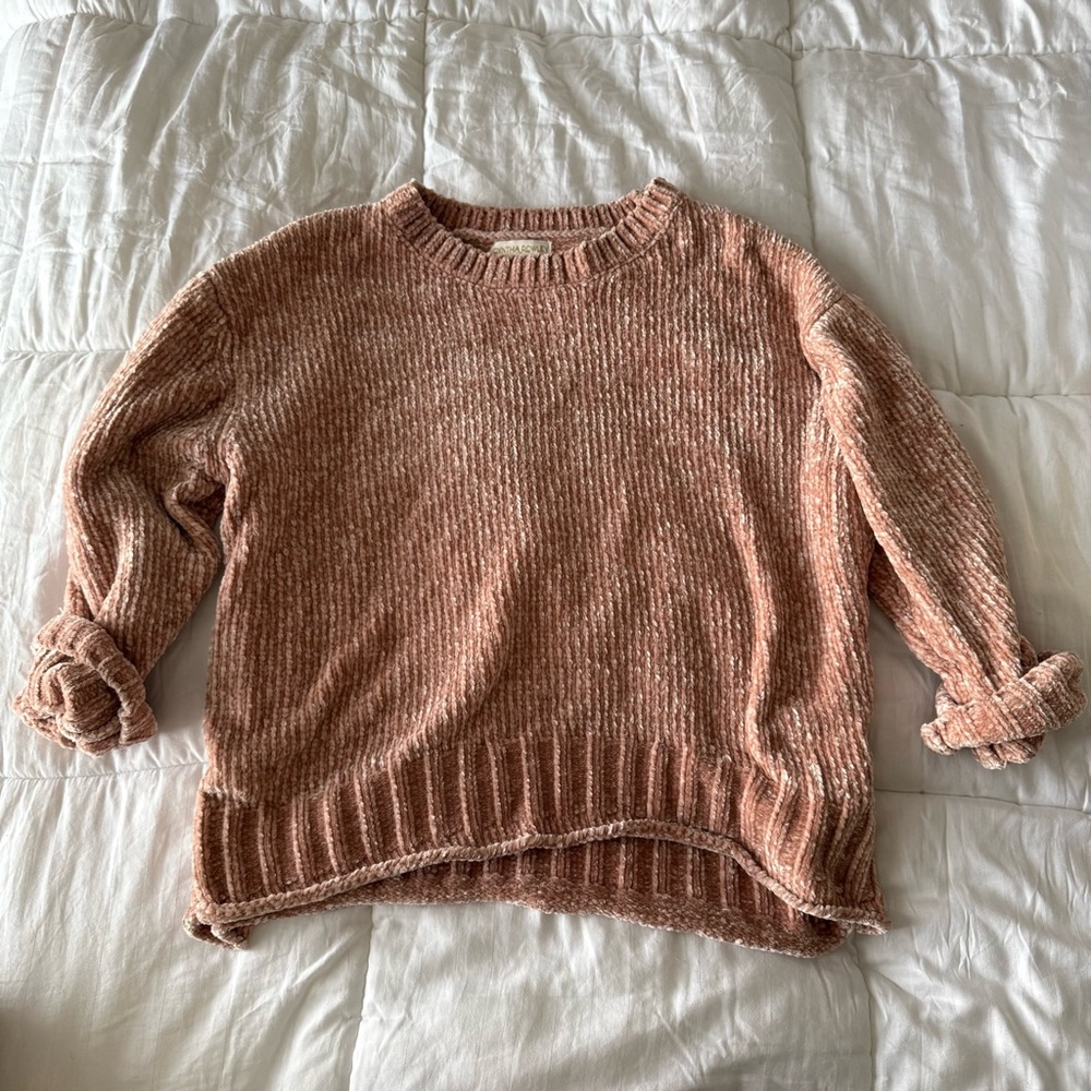 Cozy Blush Chenille Sweater Cynthia Rowley Size XL